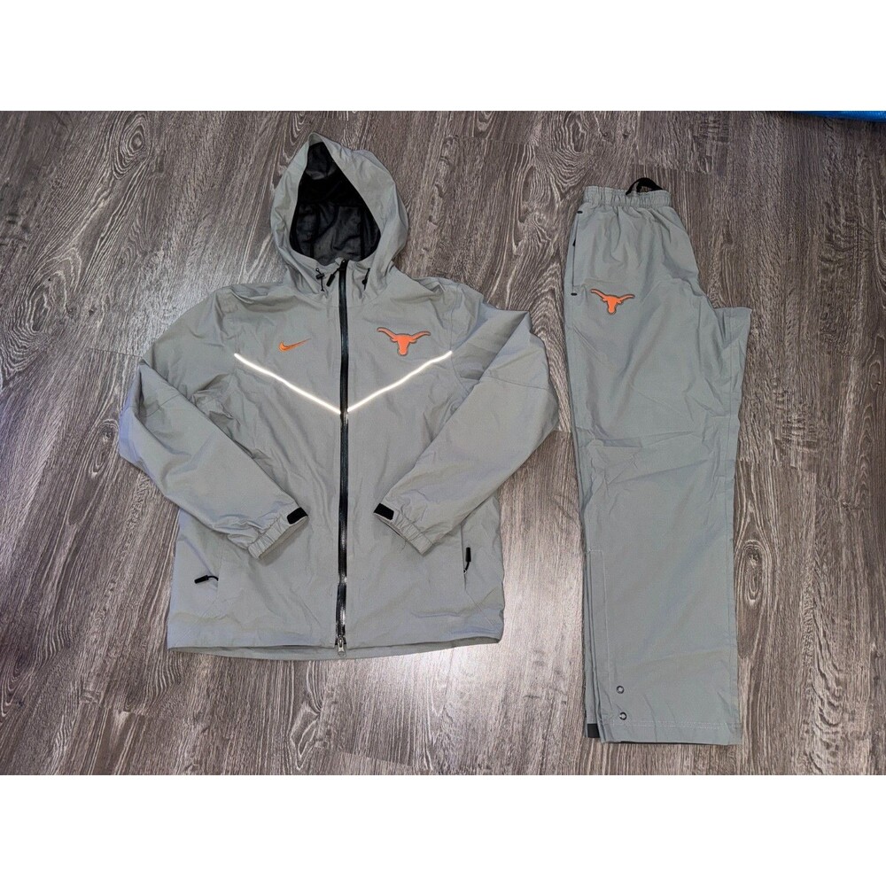 Men M Nike Texas Longhorns Football Team Issued Storm-FIT Rain Suit Jacket Pants